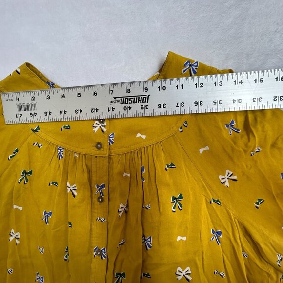 26 of 52 Anthropologie Conversations Limited-Edition Yellow Bow Blouse 12 NWOT - Picture 5 of 8